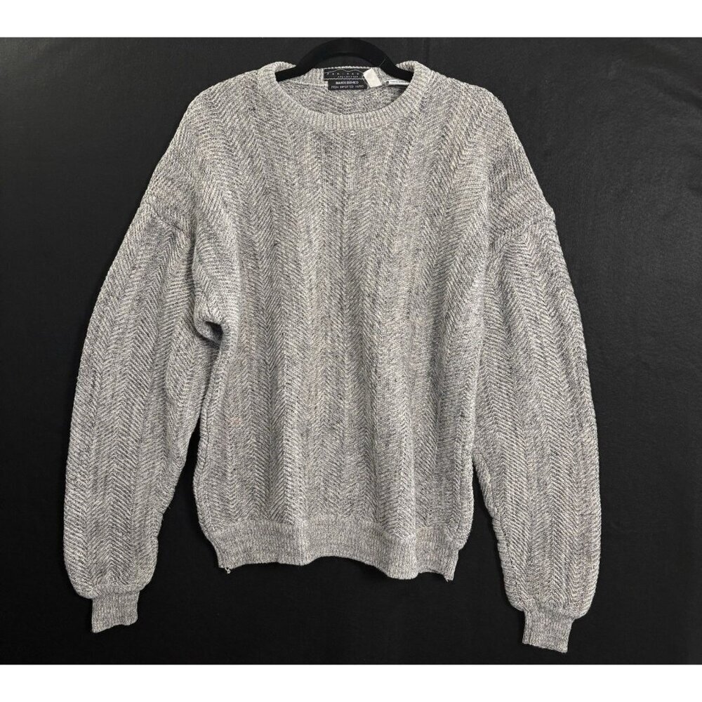 Vtg‎ PENINSULA Men Handloomed Crew Neck Linen Blend Sweater Sz XL Tan Academia